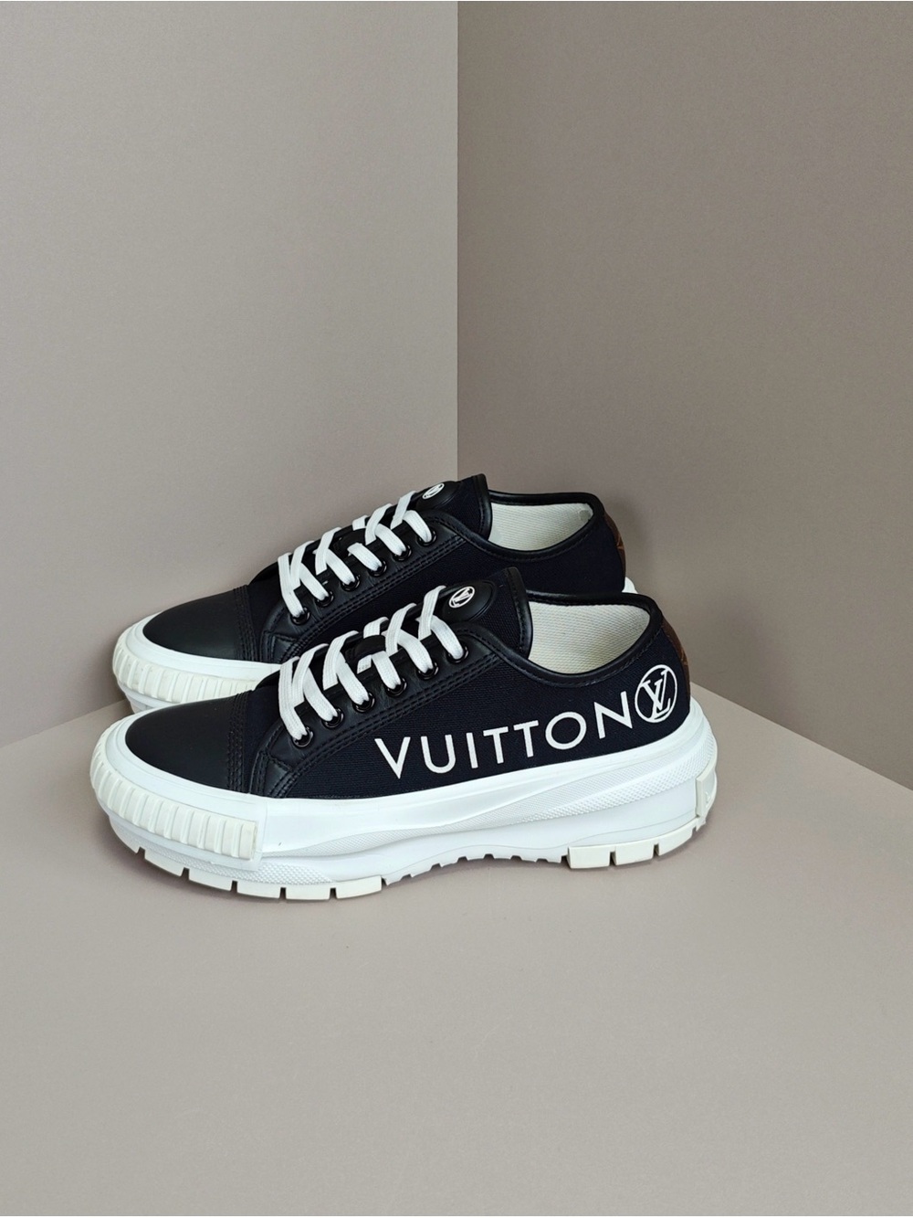 Louis Vuitton Black and White VUITTON Low-Top Sneakers